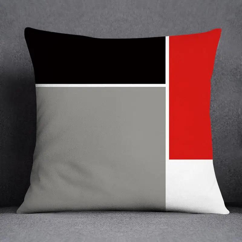 Color Geometric Pattern Decorative Pillowcase Square Pillowcase Home Office Decorative Cushion Cover