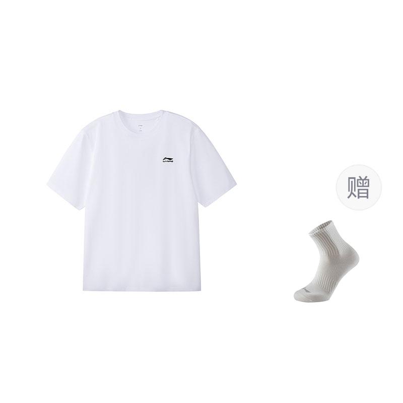 Li Ning T Shirts Men's White Crew Neck Thin Straight Fit AHSW775-2