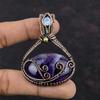Chevron-Amethyst-Anhänger Kupferdraht-umwickelter Anhänger Handgefertigter Schmuck Milchopal-Edelsteinanhänger Kupferdraht-Umwickel-Schmuckanhänger Zum Verschenken