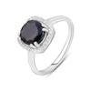 Silver Ring with Natural Sapphire 2.874ct, Cubic Zirkonia (2119982)