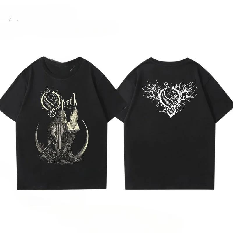 Vintage Progressive Death Metal Band Printed T-shirt for Men Women Fashion Opeth Band Short-Sleeved Tee Streetwear Summer Tshirt#Color(2)
