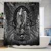 Gothic Horror Shower Curtain Dark Fantasy Tapestry Macabre Wall Hanging Spooky Home Decor Halloween Gothic Art Skull Pattern Bat
