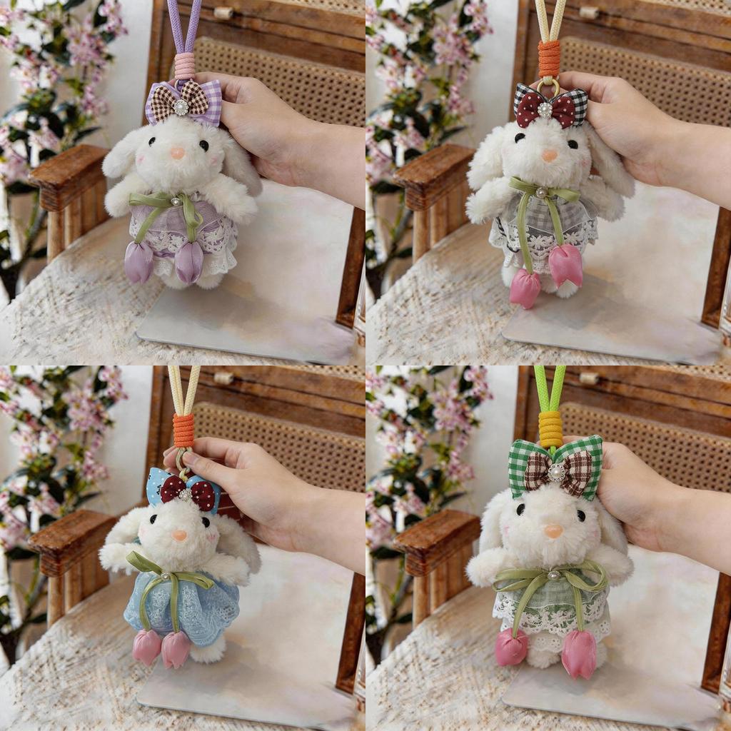 Cute Bunny Plush Keychain With Tulip Skirt For Car Keys Or Gifts