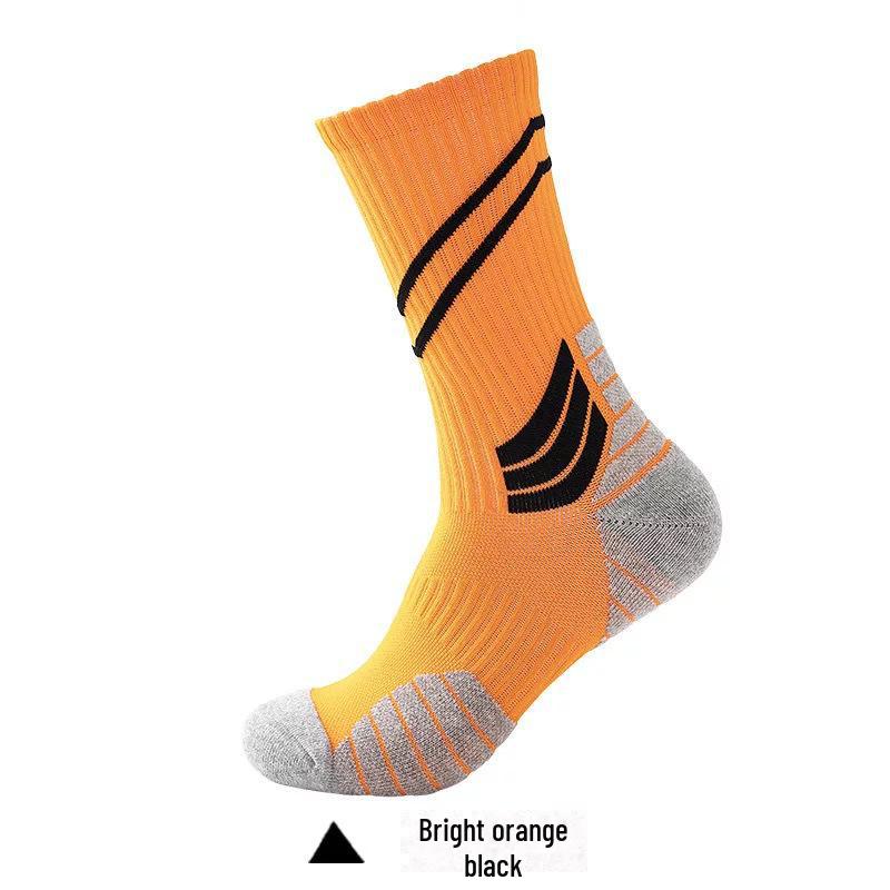 Men's Long Sports Socks - Shock Absorption Towel Bottom for Spring, Autumn, Winter Basketball and Outdoor Activities