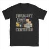 Męska koszulka Certyfikowany Operator Wózka Widłowego Ubrania z Czystej Bawełny Rekreacyjne z Krótkim Rękawem Okrągły Dekolt T-shirty Prezent Urodzinowy