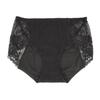 Menstrual Full Waterproof Floral S609 Black [Karly Shop] Panties, Sanitary, Cotton, High-Waisted, Coverage, Breathable, Absorbent, Fabric, Leak-Proof,