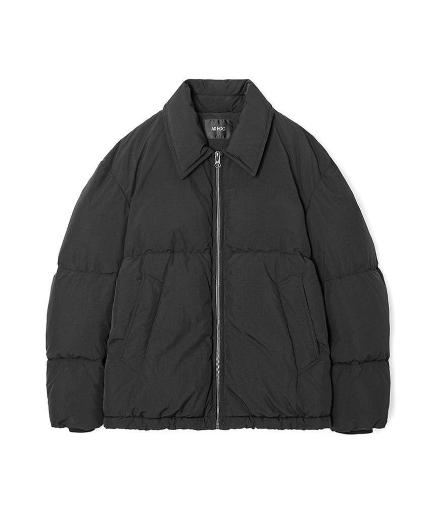 Adhoc Men'S Collared Simple Short Puffer Jacket (Black) (Hbbdo01)