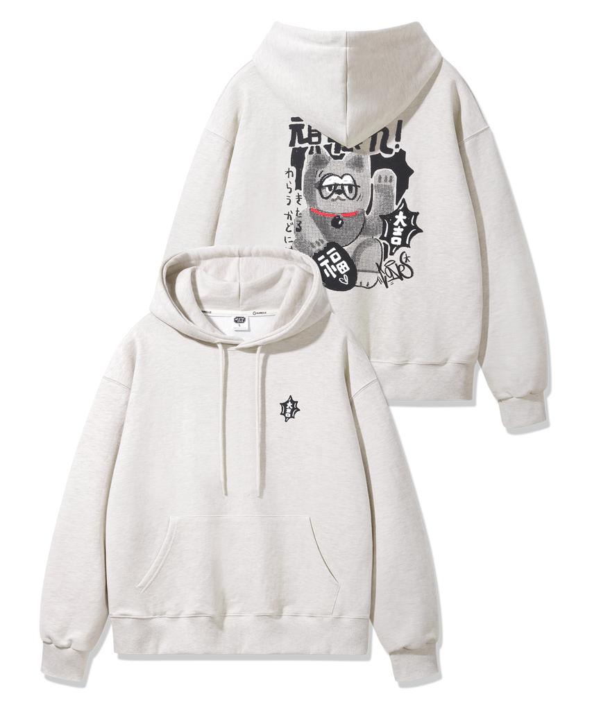 Ganbare Cat Oversized Hoodie Avh327 (3 Colors)