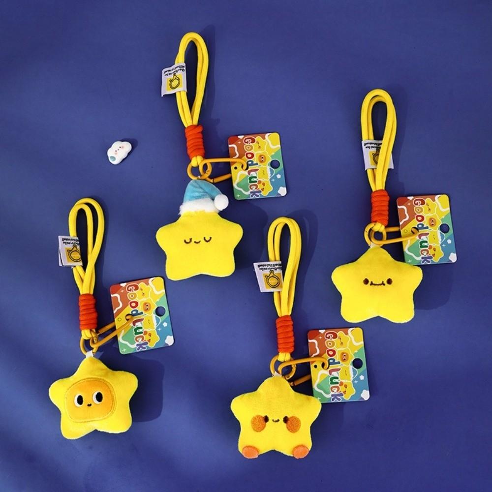 Stoffpuppe Sterne Schlüsselanhänger Flauschiger Paar-Schlüsselanhänger Kawaii Stern Plüsch-Schlüsselanhänger Weihnachtsgeschenk