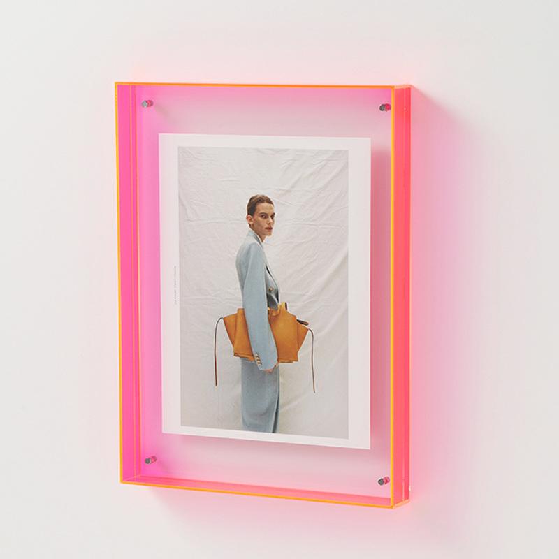 Ramă foto acrilică transparentă modernă, ramă foto colorată, fără fotografii, decor de perete pentru masă