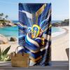 Asciugamano da Spiaggia con Stampa Leeds United Football, Asciugamano Grande Morbido ad Asciugatura Rapida per Spiaggia Campeggio Nuoto