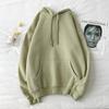 Herr Vinter Plus Sammet Hong Kong Stil Enfärgad Trendig Hoodie Sweatshirt