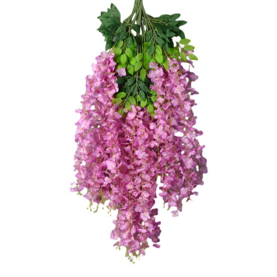 Artificial Wisteria Flower Hanging Garland Faux Silk Hanging Flower Strings Fake Wisteria Flower