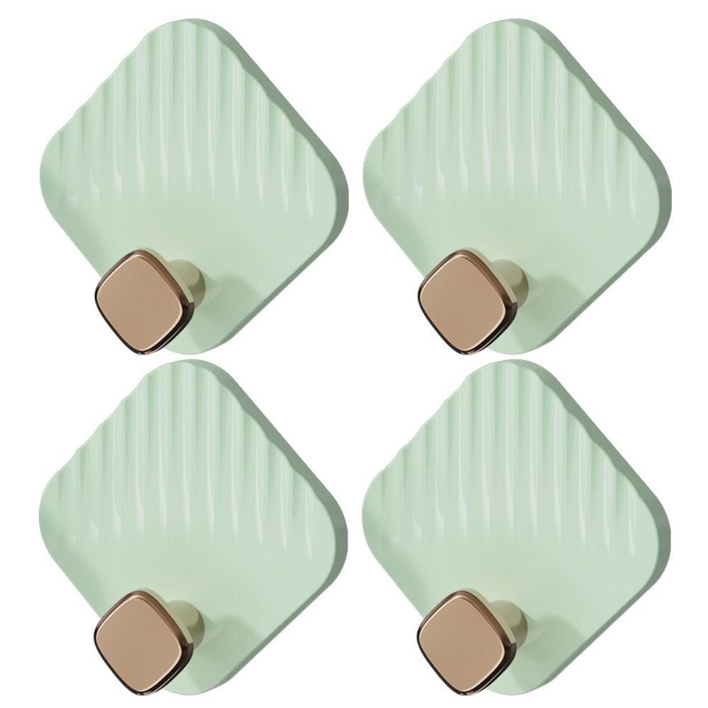 4pcs Hook Wall Self Hanging Adhesive Waterproof Key Bag Hooks Wall Mounted Transparent Towel Rack Coat Hanger Door Back
