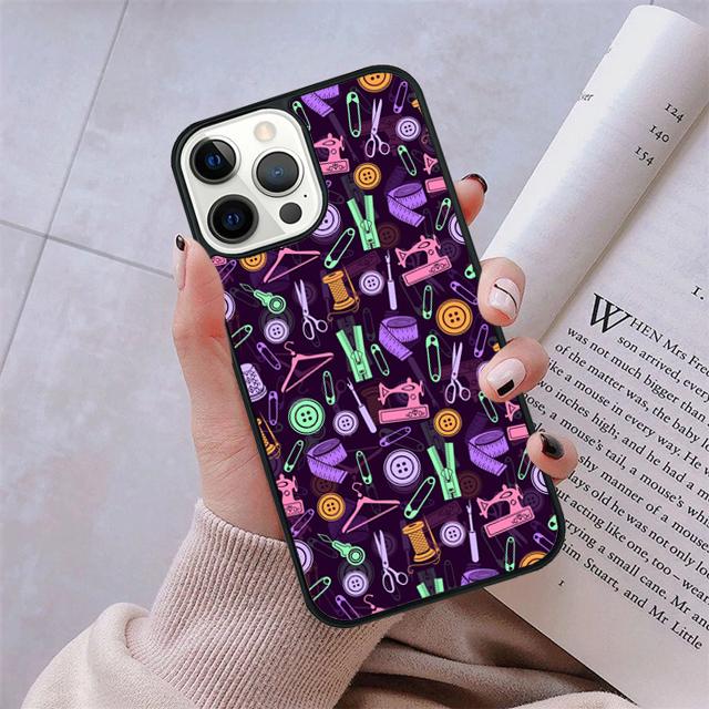 Sewing Machine Pattern Phone Case Cover For IPhone 18 17 Air 16 15 14 Plus Apple 16 11 12 13 Pro Max Coque