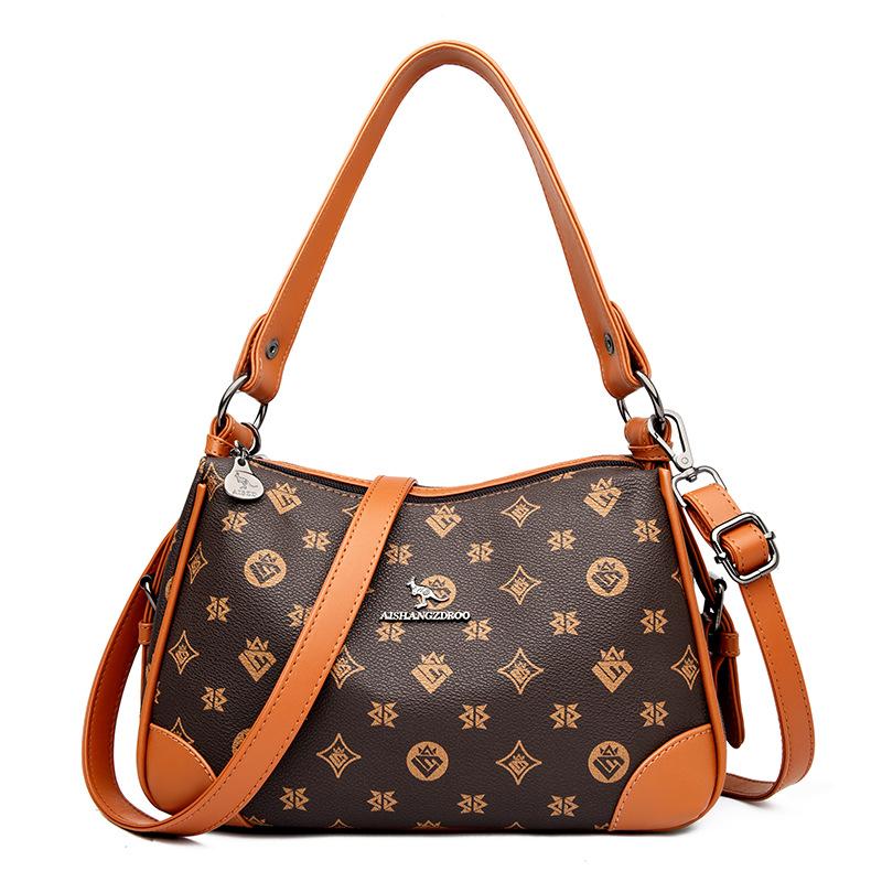 Bag Fashion Printed Women's Shoulder Crossbody Bag Women's Large Capacity Premium Sense Middle Mom Bag