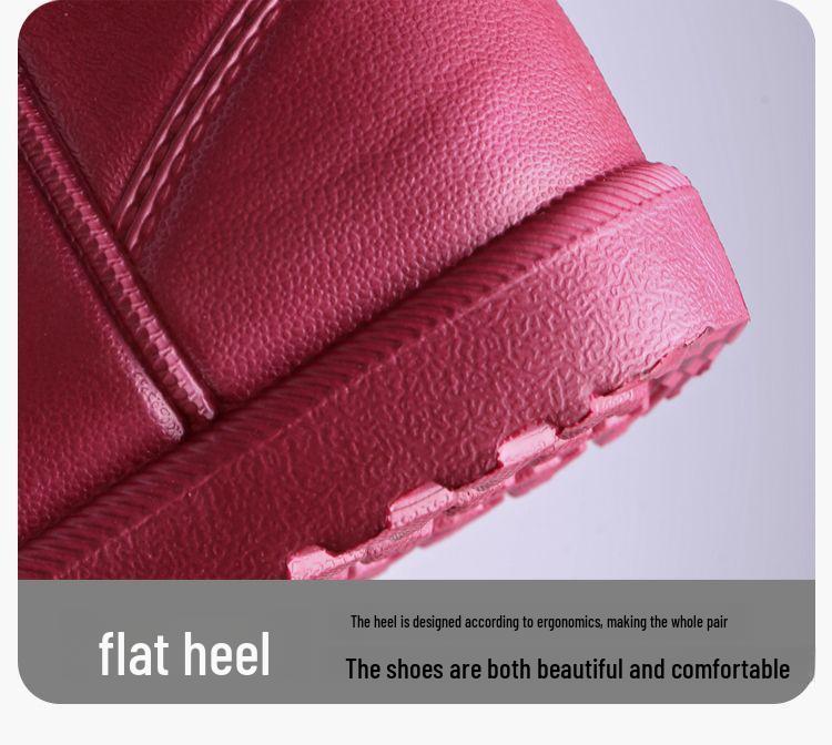 Women's Plush Waterproof Non-Slip Snow & Rain Boots - Warm EVA Korean-Style Shoes for Kitchen, Laundry, Work