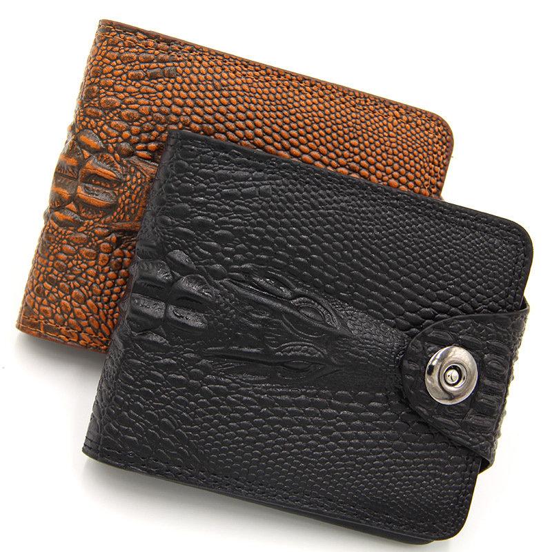 Crocodile Print Pánske Krátke peňaženky Hasp Vintage Design Držiak kariet Peňaženky Módne Podnikanie Peňaženka na mince Billfold