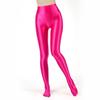 Damen Metallic Glänzende Leggings Fake 2-Teiler Hohe Taille Dehnbar Strumpfhose für Yoga Fitness Sporthose