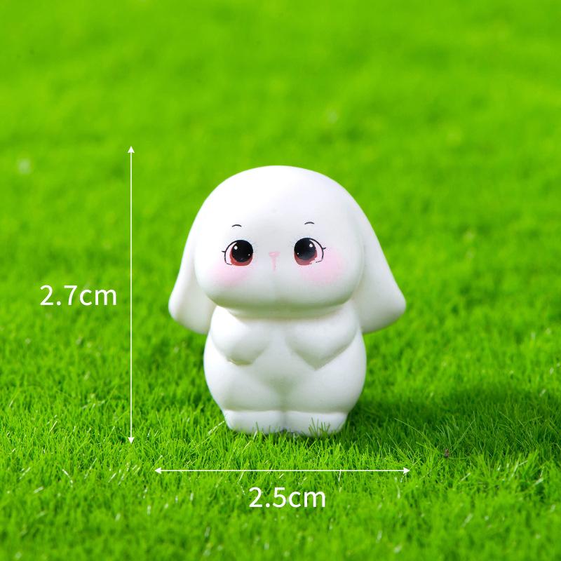 Micro Landscape Decoration Cute Rabbit Animal Figure Hand Resin Crafts Desktop Car Decoration