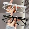 2/3PCS New Anti-blue Light Reading Glasses For Men And Women Square Frame Rice Nail High-end Classic Reading Glasses 2223