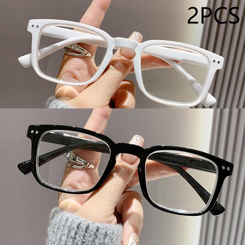 2/3PCS New Anti-blue Light Reading Glasses For Men And Women Square Frame Rice Nail High-end Classic Reading Glasses 2223