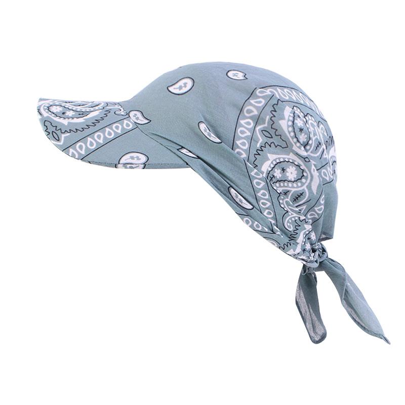 New Men's and Women's Cotton Paisley Pattern Headscarf Cap Brim Hat Sun Hat Adjustable for Beach Use UV Protection