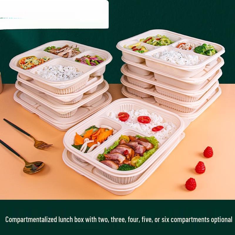 Disposable Corn Starch Round Food Containers, No Lid, 50 Pack