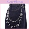 Hip Hop Star Metal Belt Chain With Double Rings For Men And Women