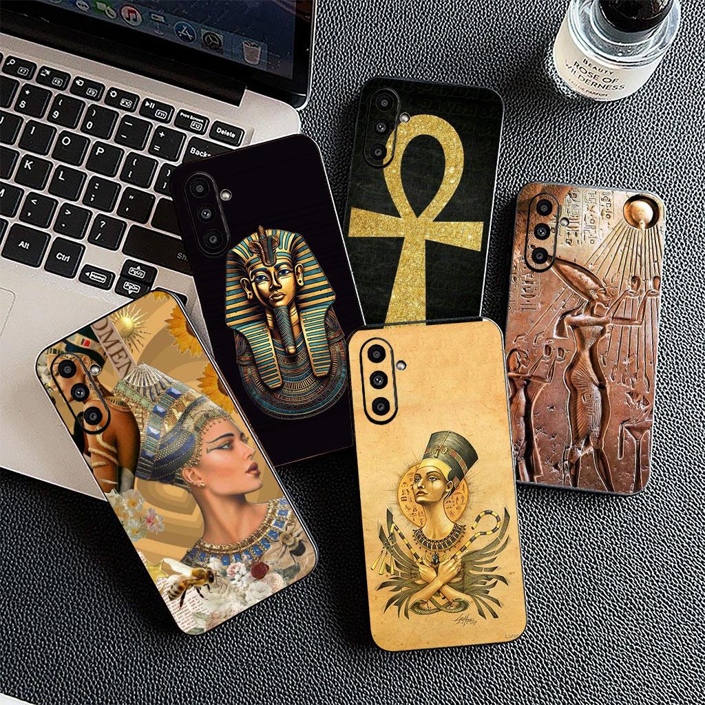 Soft Cover for OPPO A38 A18 A17 A40 A60 A80 A16 A78 A79 A54 A55 A57 4G 5G Coque Phone Case Egypt Nefertiti Anubis Ankh