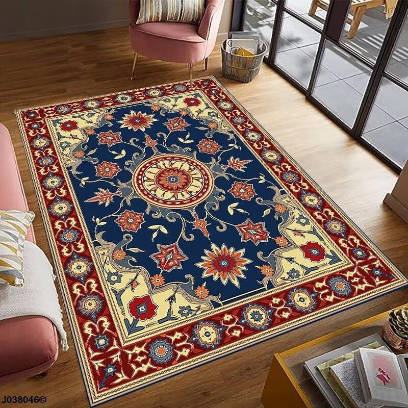 Retro Persian Bohe Carpet for Living Room Decoration Sofa Rug Bedroom Bedside Soft Mat Kitchen Coffee Table Floor Hallway Rug