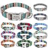 Personalized Indian Dog Cat Collar Custom Nylon Puppy Collars Chihuahua Pug Pet Collars Adjustable for Small Medium Large Dogs