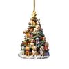 Christmas Tree Pendant Acrylic Tree Shape Book Cucumber Ornament Xmas Tree Hanging Decoration for Indoor Outdoor Winter Decor