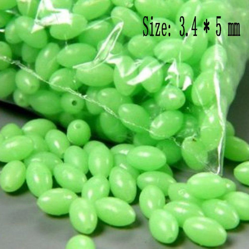 100Pcs 5mm X 3.4m Plastic Useful Oval Shaped Glow In The Dark Fishing Lures Luminous Beads