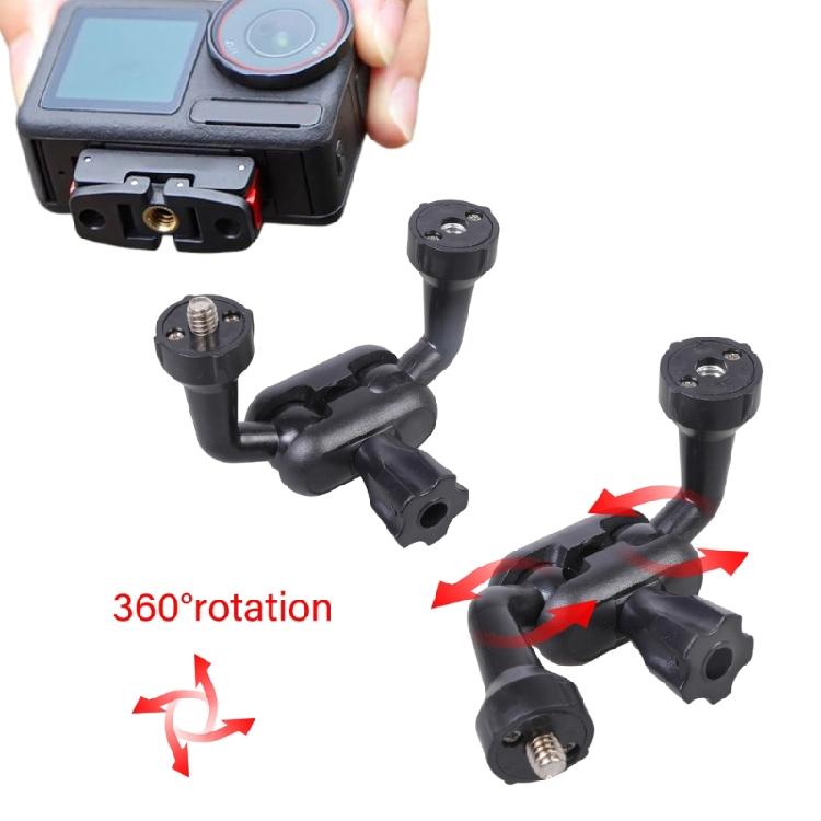 Double Threaded Camera Adapter Rod Rotatable Connector For Tripods Mounts Action Cameras Includes Nonslip Pad 12cm