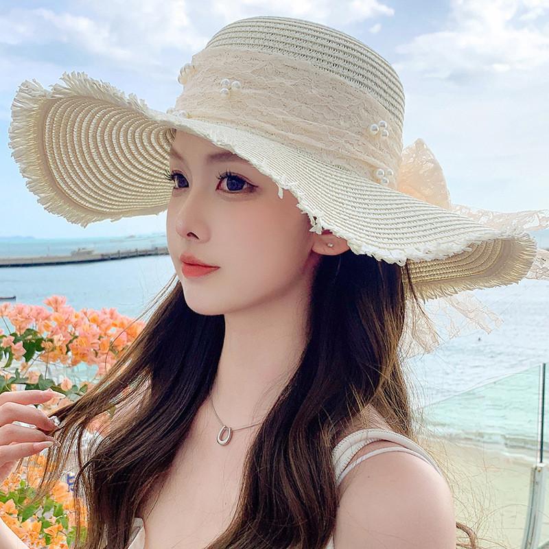 Summer Straw Hat With Wide Brim For Women Sunshade And Casual Outdoor Wear