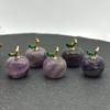 Apple Pendant Natural Stone Crystal Agate Amethyst Rose Quartz DIY Necklace Earrings Accessories