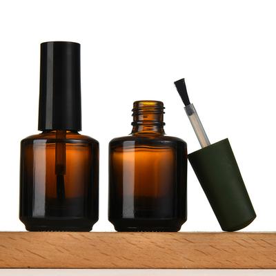 15Ml Empty Nail Polish Anti-Light Glass Nail Polish Bottle With Lid Brush Cosmetic Containers Portable Nail Bottle With Brush