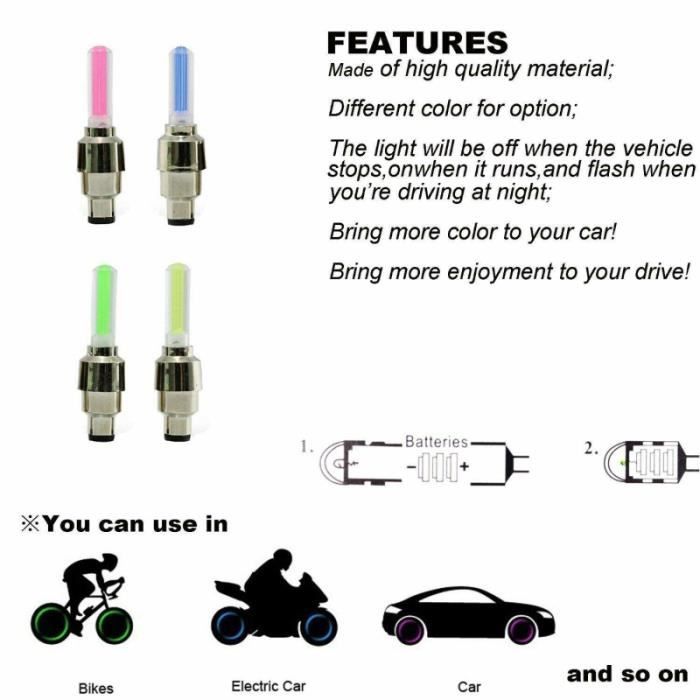 Bicycle Front Light - B - 2PCS - Waterproof LED - Flash Lights - Pink