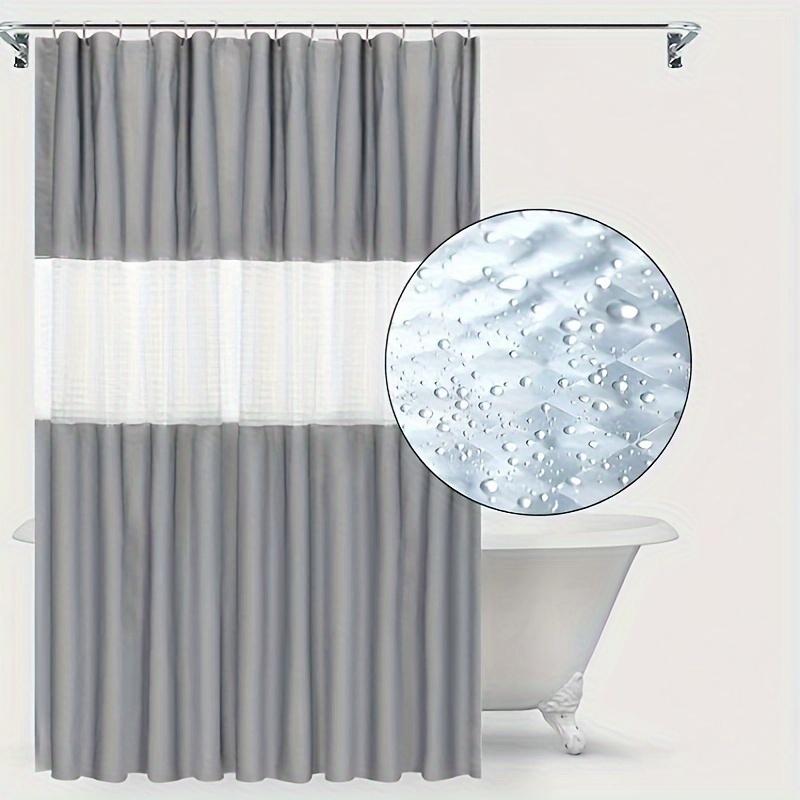Tenda Doccia Moderna a Doppio Lato, Tessuto Denso e Centro a Nido d'Ape Trasparente, Idrorepellente ed Elegante, 12 Ganci Inclusi