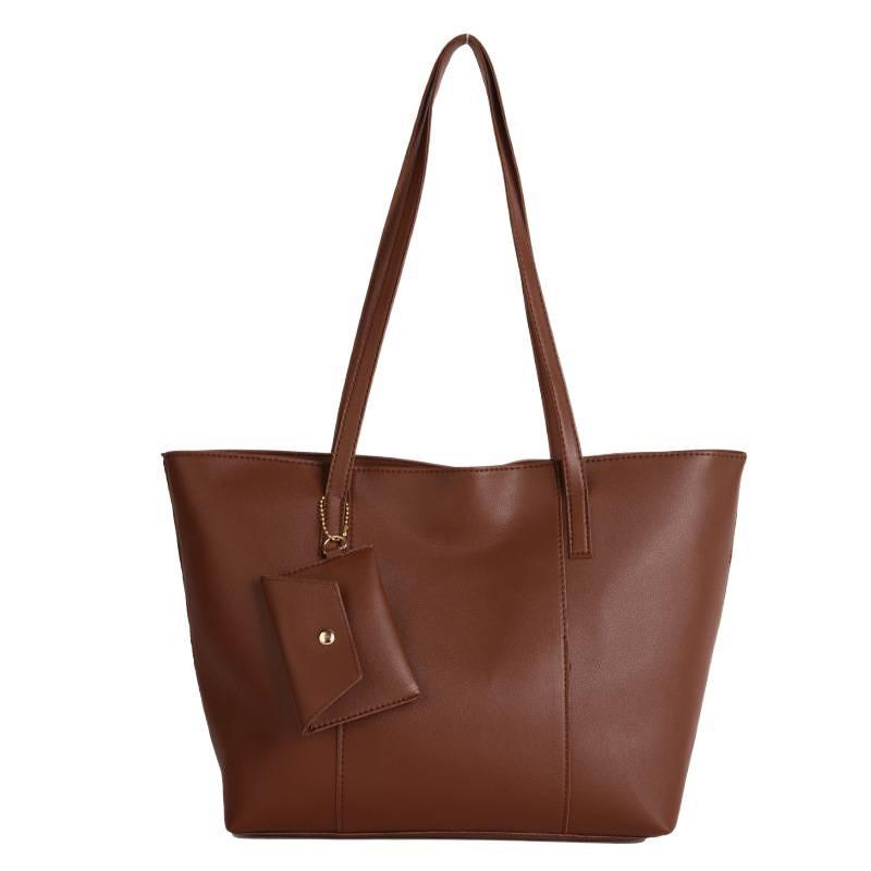 Pu Material Tote Bag For Women With Zipper Closure And Inner Pouch For Daily Use