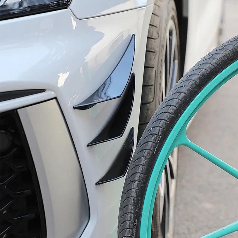 6pcs Front Bumper Lip Decoration Carbon Fiber Spoiler Splitter Wing Protection Guard Canard Auto Modified Canard Decor