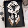 Schal für Damen Luxus Bandana Frühling/Sommer Stirnband Haartuch Halstuch Imitationsseide Quadratischer Schal zu einem Hemd