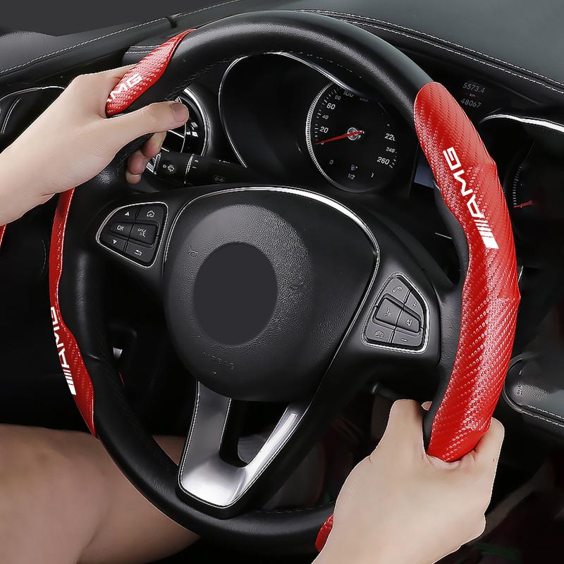 Halkskyddande Kolfiber Bil Rattkåpa Styling För Mercedes-Benz AMG C500 C200 C300 A B C E GLA CLA GLK GL ML GLE