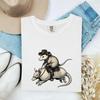 Cowboy Possum Armadillo Shirt Animals Western Gift Women Vintage Tee Armadillo T-Shirt Wildlife Fan Retro Tshirt Rodeo Graphic Hand Drawn