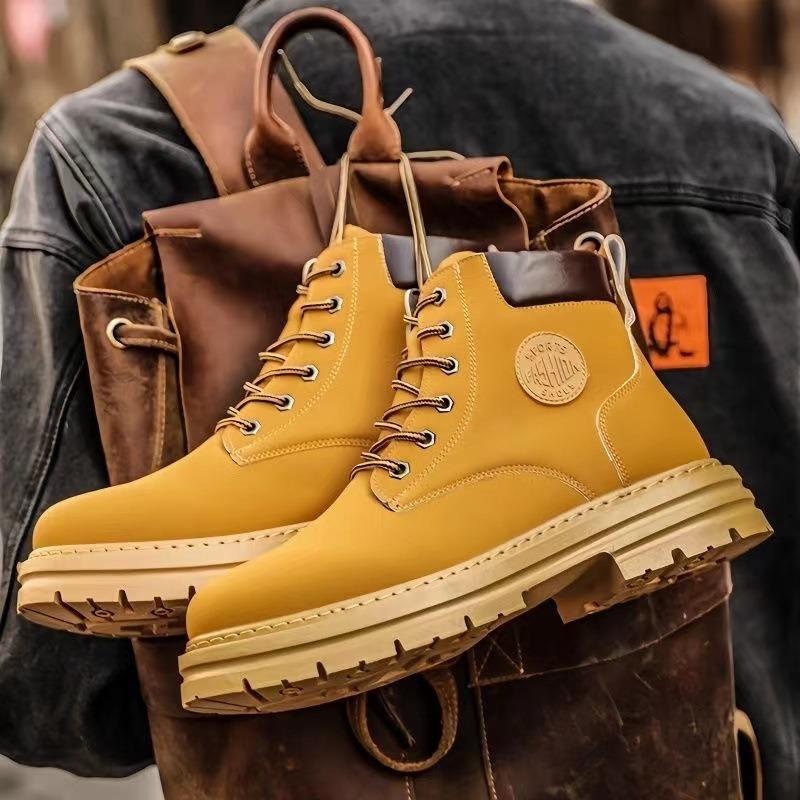 Martin boots heren herfst en winter high-top koppel grote gele laarzen woestijn tooling retro korte laarzen locomotief laarzen