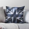 Blue Uk Distressed Union Jack Square Pillowcase Polyester Linen Velvet Printed Zip Decorative Home Cushion Case