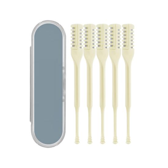 Nasal Hair Cutter Split Ends Trimmer Set 360-degrees Rotation Nose Trimmer Tweezers Portable Manual Hair Removal Tool for Men Women