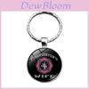 Stylish Rescue Firefighter Emblem Keychain Gemstone Zinc Alloy Key Ring Modern Accessory