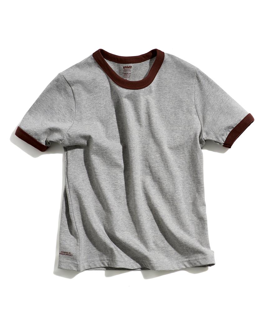 MINIMALPROJECT Under Log Ringer Short Sleeve T-Shirt Mst186 [Gray/Wine]